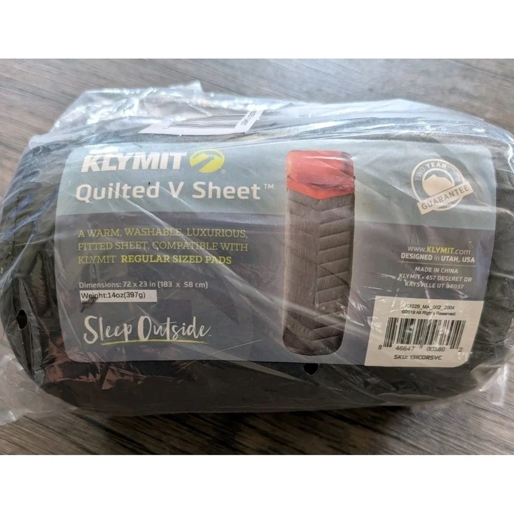 Klymit V Sheet for your Static V Sleeping Pad Quilted 72x23 in NEW IN PACKAGE